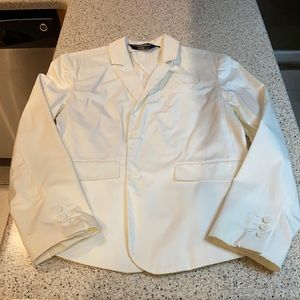 Women’s Size 12 White Normakamali Blazer With Small Shoulder Pads